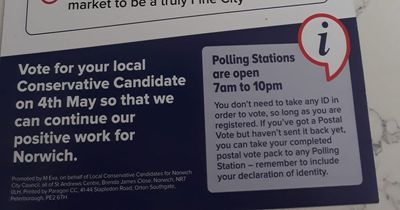Tories admit sending out leaflet wrongly telling voters they don't need photo ID