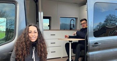 Married couple live and work from a campervan to save £1.4k a month on rent