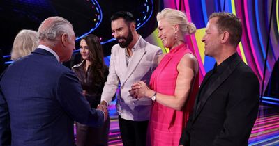 Charles and Camilla meet Rylan and get Blue Peter badges as they unveil Eurovision stage
