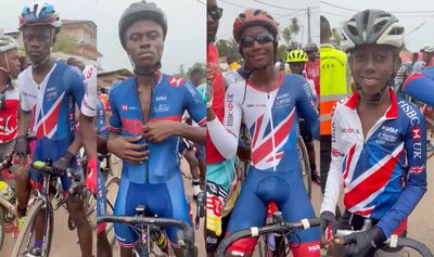 Why are bike riders in Sierra Leone racing in Team GB kit?