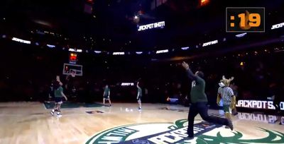 The only happy Bucks fan is the one who hit a halfcourt shot to win $10,000