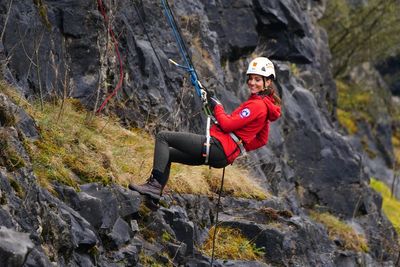 William and Kate abseil together off cliff in Brecon Beacons