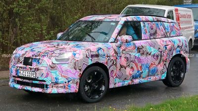 New Mini Countryman EV Spy Shots Capture Model In Colorful Camouflage