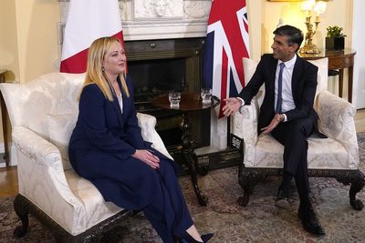 UK and Italy’s values very aligned, Sunak says, in meeting with Italian PM
