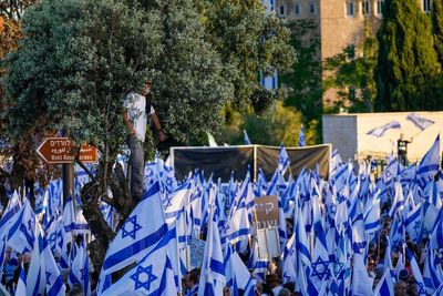 Supporters of Israel's judicial overhaul rally in Jerusalem