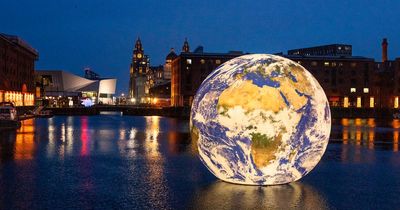 Floating Earth lights up Albert Dock ahead of Eurovision