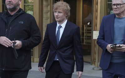 Ed Sheeran strums guitar, sings song at copyright trial