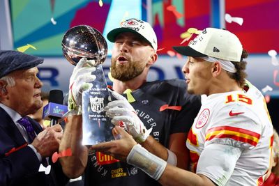 WATCH: Patrick Mahomes, Travis Kelce get 2023 NFL draft started with Lombardi Trophy