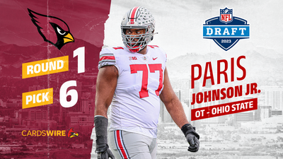 Ohio State offensive tackle Paris Johnson Jr. goes off the board in the first round of the NFL draft