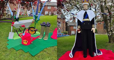 Crocheted King Charles turns up in the hometown of Harry Styles ahead of Coronation