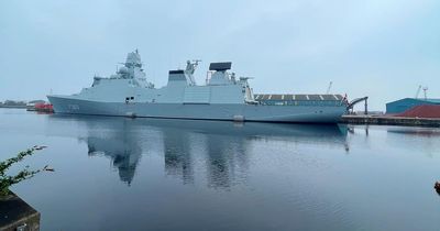 Striking pictures show huge Danish warship dock on Edinburgh waterfront