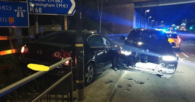 Two men arrested after 100mph car chase with police as public put 'at risk'