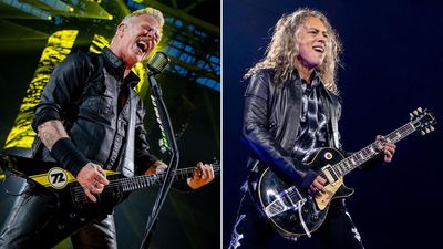 James Hetfield and Kirk Hammett debut new ESP and Gibson guitars at first show of M72 world tour
