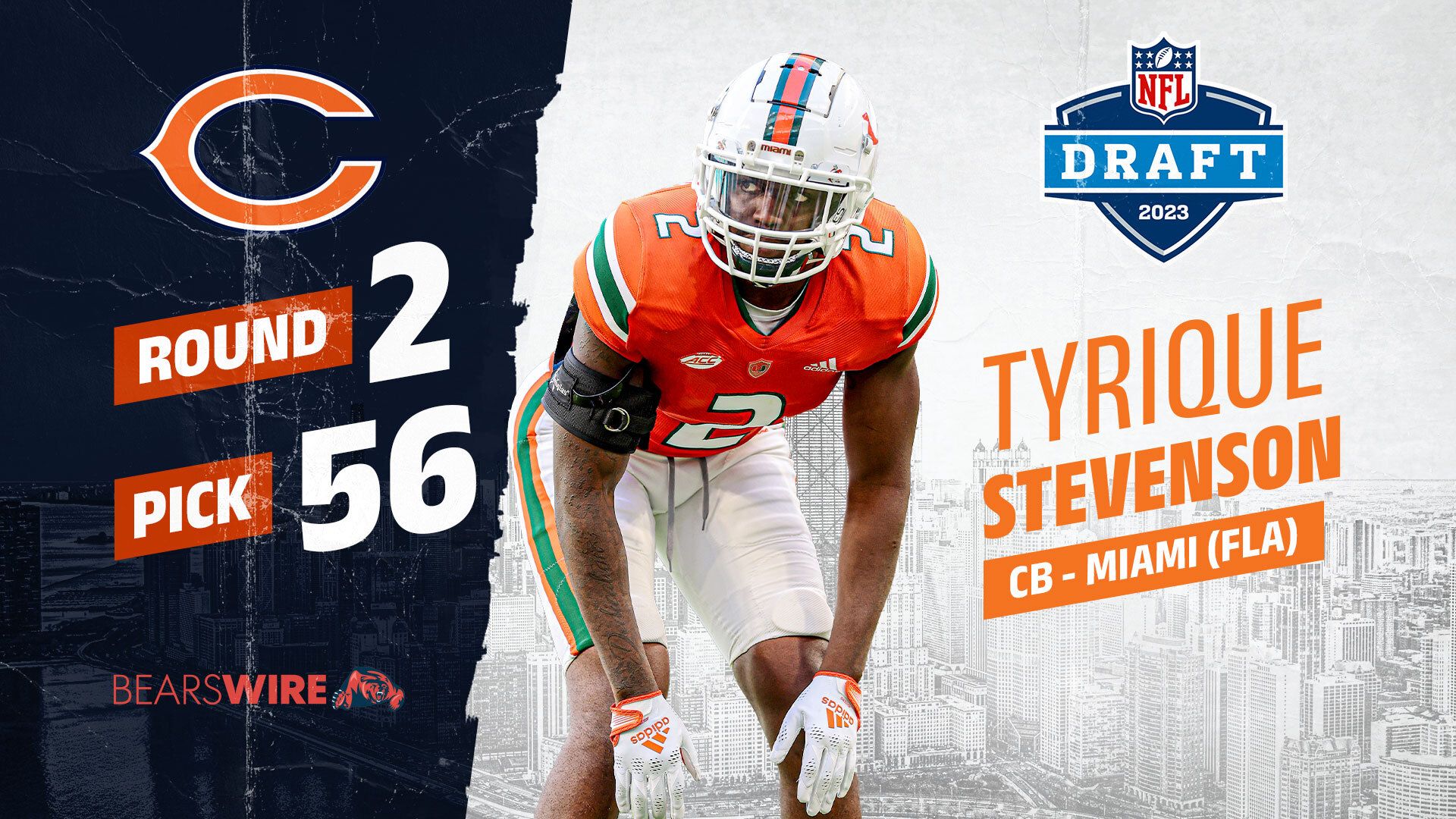 Bears trade up for Miami CB Tyrique Stevenson with…