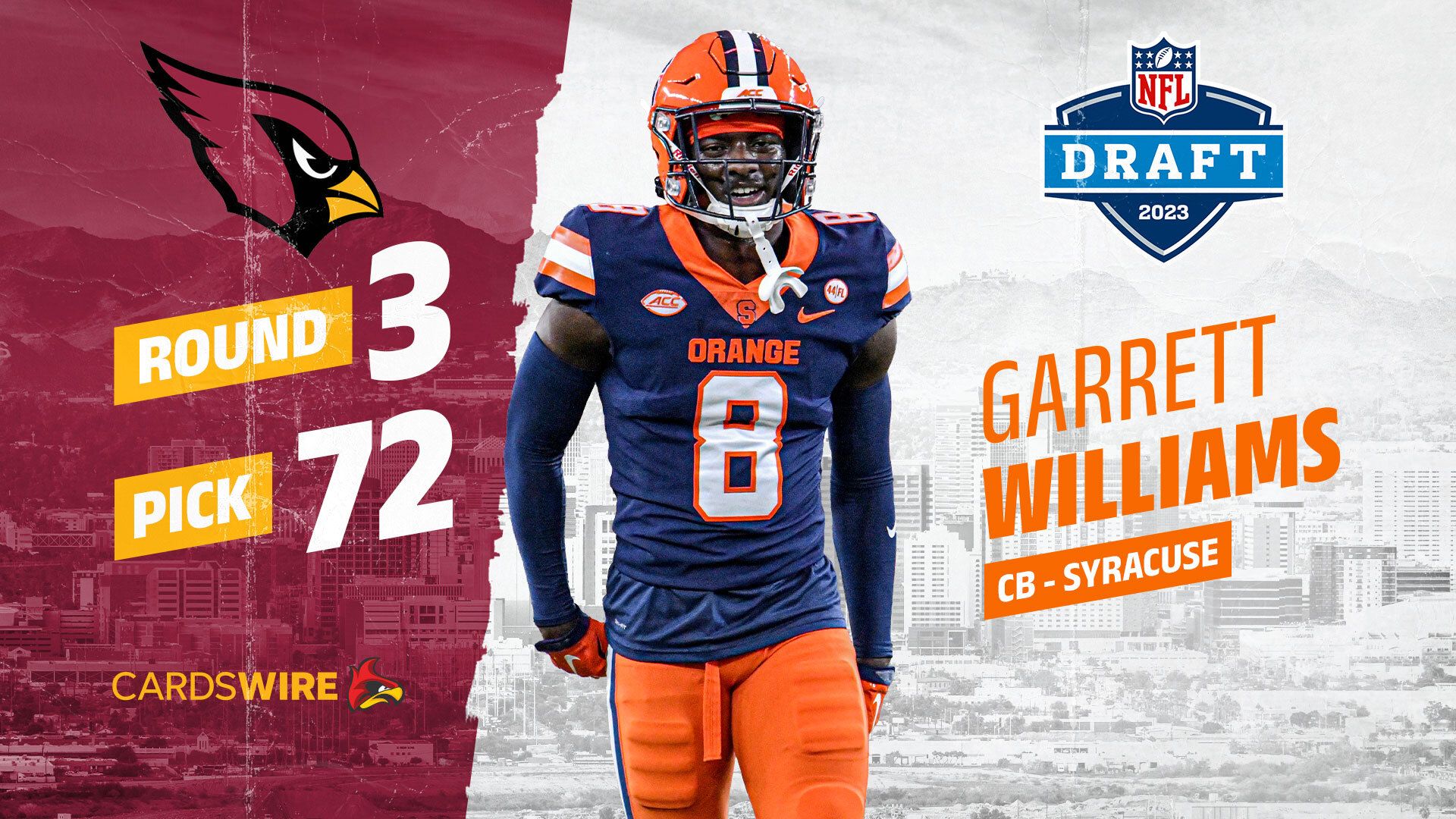 Cardinals select Syracuse CB Garrett Williams with 1st…