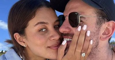 Montana Brown shows off giant diamond engagement ring after beachfront proposal