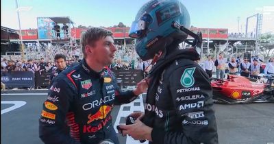 Max Verstappen confronts George Russell on TV and hurls X-rated insult at Mercedes star