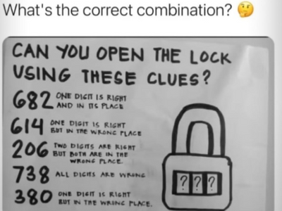 Brain teaser: Can you unlock this? Clues are given in picture