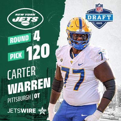 Jets select Pittsburgh offensive tackle Carter Warren in fourth round