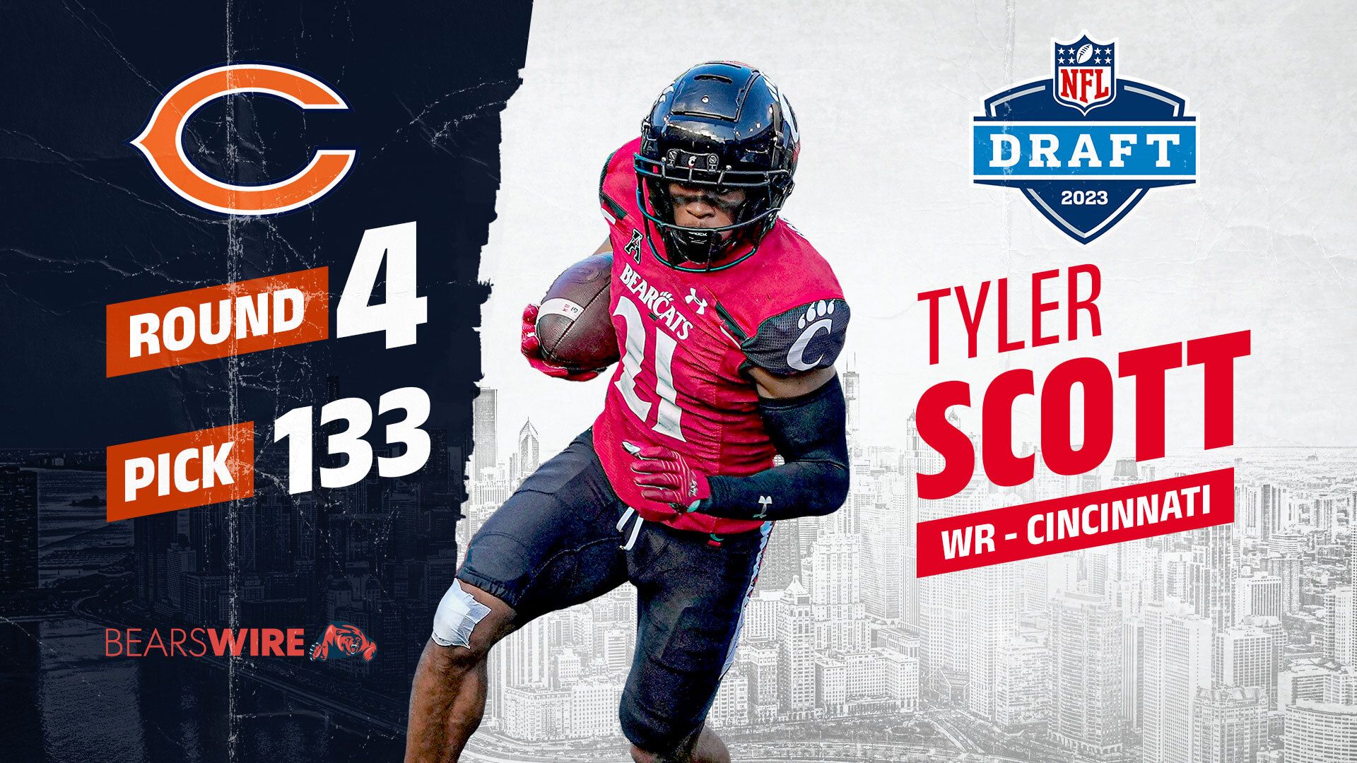 Bears Select WR Tyler Scott With 133rd Overall Pick In…