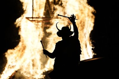 In Pictures: Beltane festival celebrated with burning of giant wicker phoenix