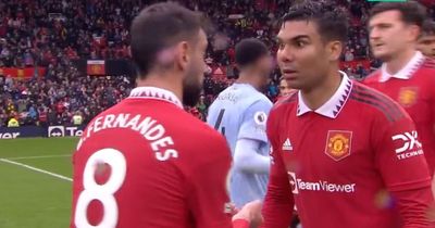 Casemiro furious in heated full-time spat with Bruno Fernandes despite Man Utd win