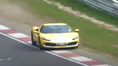 Watch As A Ferrari 296 GTB Tire Test At The Nurburgring Goes Off Track