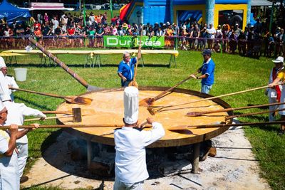 8,400 eggs and a 3.5-metre frying pan: New Caledonia bonds over giant omelette