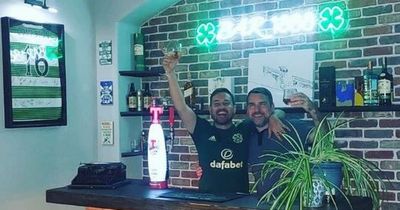 Kevin Bridges and Martin Compston celebrate Celtic semi-final win with 'triples'