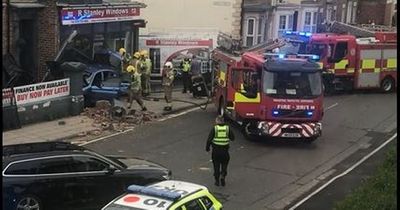 BMW smashes into shop front sparking 999 response on South Shields street