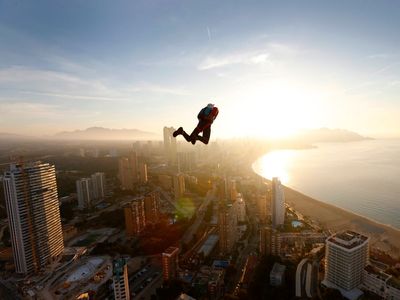 Pictures of the week: England’s Six Nations win, the London Marathon and thrill-seeking base jumpers