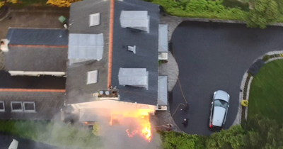 Watch the moment quick thinking neighbours help put out fire in Bangor