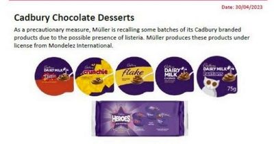 Müller recalls Cadbury products due to possible Listeria contamination