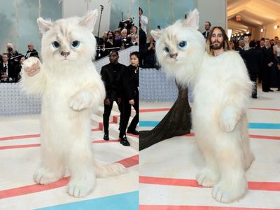 Jared Leto amuses Met Gala viewers with over-the-top interpretation of Karl Lagerfeld’s cat