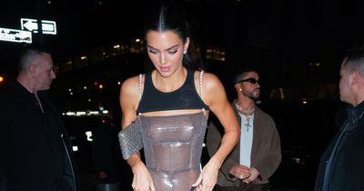Kendall Jenner shimmers in sheer bodysuit for Met Gala party with boyfriend Bad Bunny