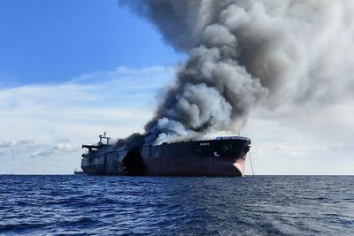 Three missing from burning tanker off Malaysia