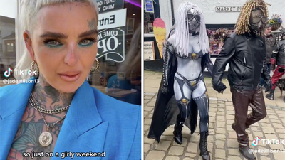Watch this woman on a 'girly weekend' with her mum accidentally gatecrash the world's biggest goth festival, Whitby Goth Weekend