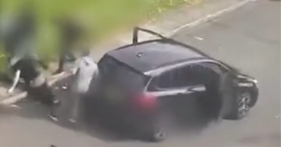 Disturbing footage captures moment man is knocked down and attacked by three thugs