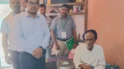 Centenarian votes from home in Ingali village of Belagavi district