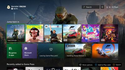 Xbox's home screen update offer a new quick access menu