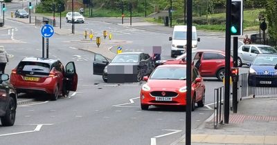 One person taken to hospital after two-vehicle crash at Gosforth roundabout