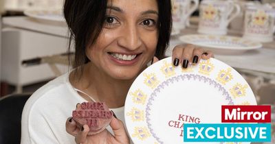 Plates, mugs and teapots - inside pottery factory making souvenirs for King Charles' Coronation