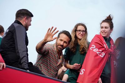 Ryan Reynolds and Rob McElhenney join jubilant fans as Wrexham enjoy promotion party