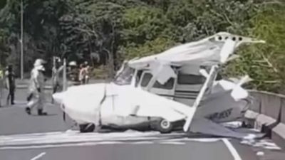 On-Board Video Shows Airplane Crashing On Highway, Everyone Walks Away