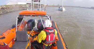 Huge rescue mission to save yacht in trouble in Bristol Channel