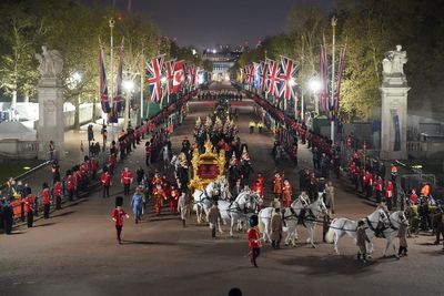 In Pictures: Night-time coronation rehearsal lights up London