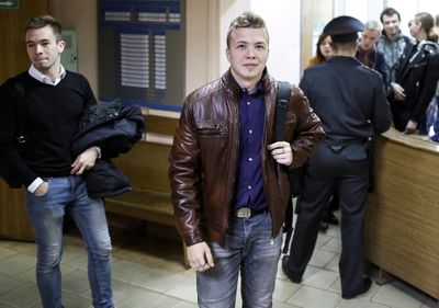 Journalist on Ryanair plane diverted by Belarus is jailed for 8 years