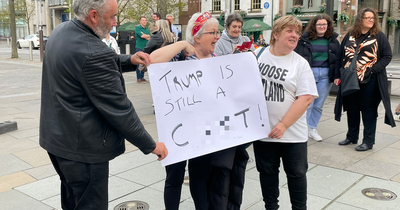 Janey Godley recreates 'Trump is a c**t' stunt as former US President visits Scotland