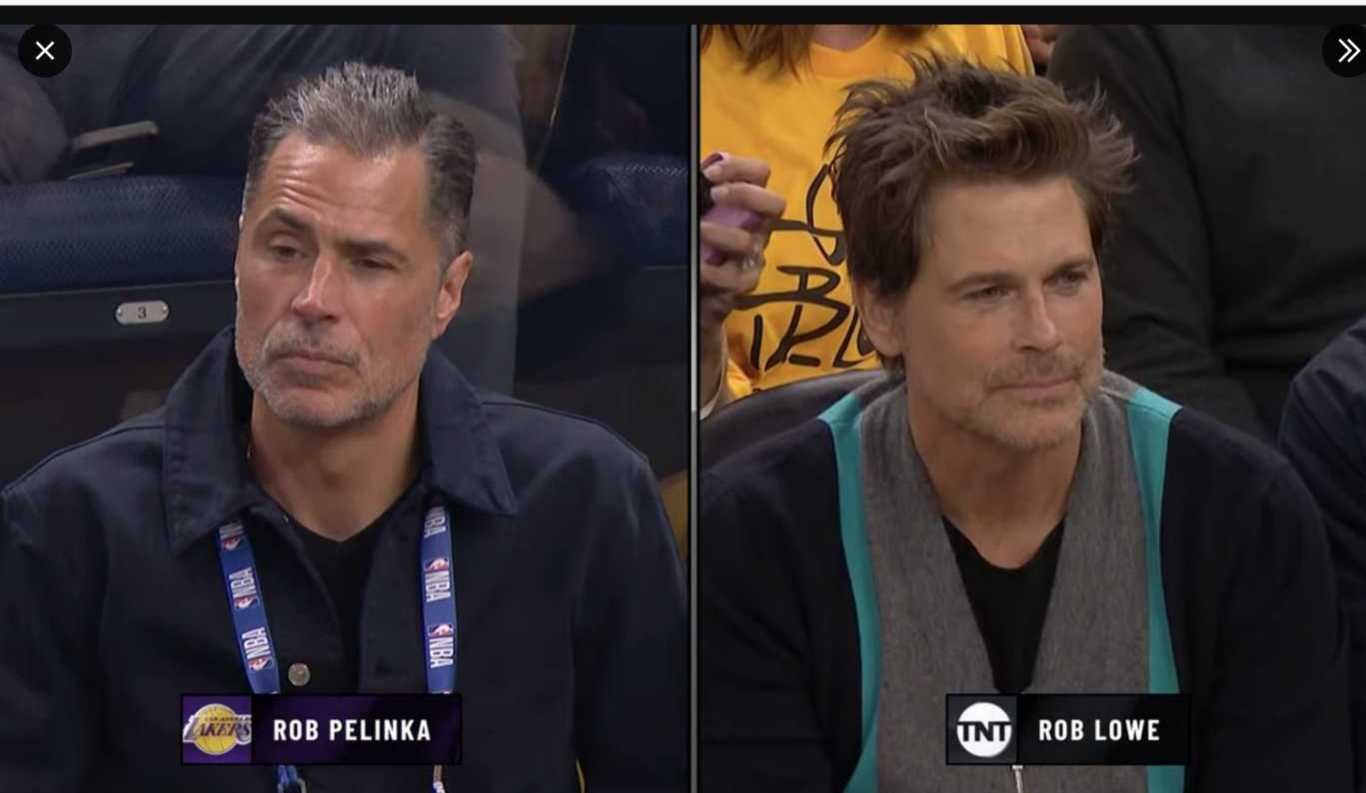 Doppelgangers Rob Pelinka and Rob Lowe were both at…