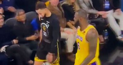LeBron James leaves Steph Curry shaking his head during odd encounter in NBA Playoffs